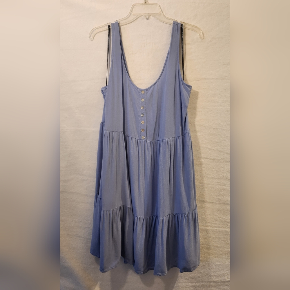 Forever 21 Women's (Size 2 X/Blue) Sleeveless Button-Down Dress